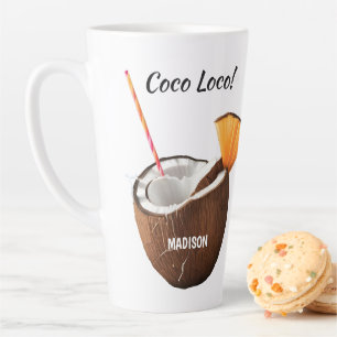 Tasse Latte Nom personnalisé & Emplacement Coco Loco
