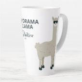 Tasse Latte Nom personnalisé et Cool texte Llama Latte (Angle droit)