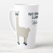 Tasse Latte Nom personnalisé et Cool texte Llama Latte (Angle gauche)