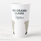 Tasse Latte Nom personnalisé et Cool texte Llama Latte (Devant)