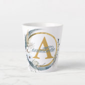 Tasse Latte Nom personnalisé et latte initiale (Devant)