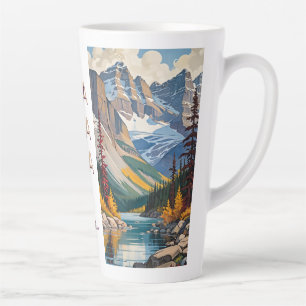 Tasse Latte Nom personnalisé et texte Canada Affiche de voyage