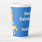 Tasse Latte Nom personnalisé et texte Gay licorne (Devant)