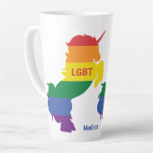 Tasse Latte Nom personnalisé Gay Unicorn (Angle gauche)
