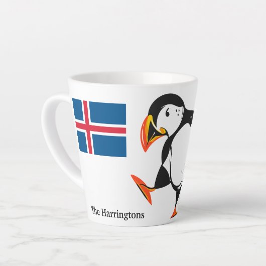 Tasse Latte Nom personnalisé Islande (Angle gauche)