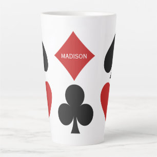 Tasse Latte Nom personnalisé Lecteur de carte Bouton de latte