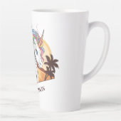Tasse Latte Nom personnalisé licorne tropicale (Droite)