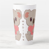 Tasse Latte Nom personnalisé Love Koala (Devant)