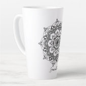 Tasse Latte Nom personnalisé Mandala (Angle gauche)