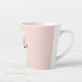 Tasse Latte Nom personnalisé moderne Monogram Pastel Rose (Droite)