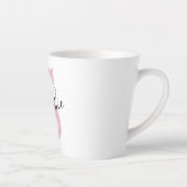 Tasse Latte Nom personnalisé moderne Monogramme rose (Droite)