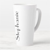 Tasse Latte Nom personnalisé Monogramme Noir Blanc cadeau fête (Angle droit)