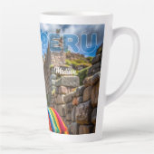 Tasse Latte Nom personnalisé Pérou Llama (Droite)