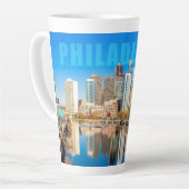 Tasse Latte Nom personnalisé Philadelphia Pennsylvanie (Angle gauche)