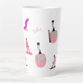 Tasse Latte Nom personnalisé Pink Snowboard Snowboard (Devant)