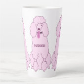 Tasse Latte Nom personnalisé Poodles roses (Devant)