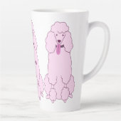 Tasse Latte Nom personnalisé Poodles roses (Droite)