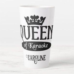 Tasse Latte Nom personnalisé Reine du Karaoké