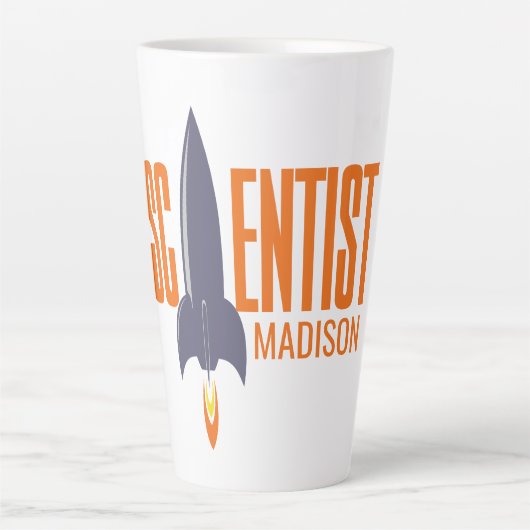 Tasse Latte Nom personnalisé Rocket Scientist (Devant)