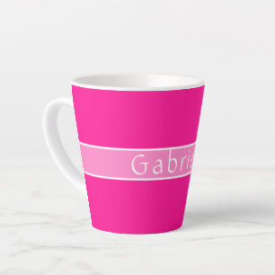 Tasse Latte Nom personnalisé Rose chaud