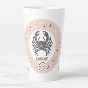 Tasse Latte Nom personnalisé Symbole zodiaque Cancer