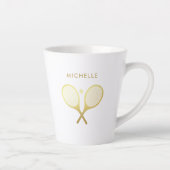 Tasse Latte Nom personnalisé Tennis tendance (Droite)