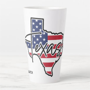 Tasse Latte Nom personnalisé Texas
