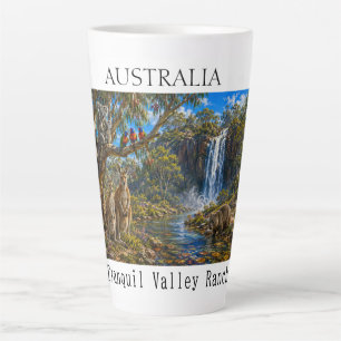 Tasse Latte Nom personnalisé Wombat Kangourou Cascade Café