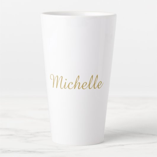 Tasse Latte Nom propre Créatif Tendance Couleur Or Script (Devant)
