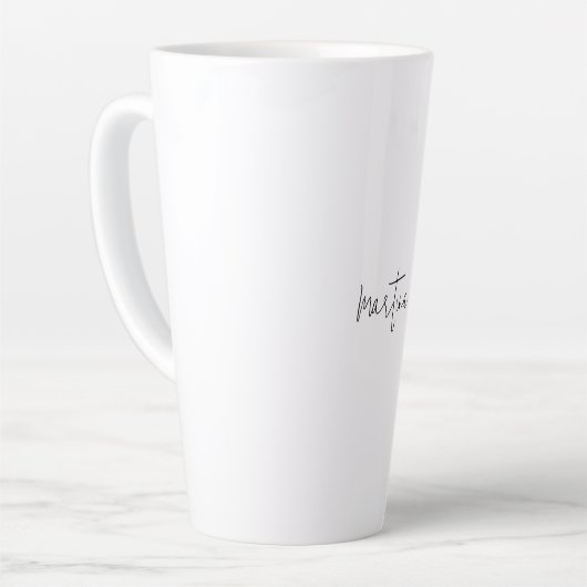 Tasse Latte Nom propre Unique Élégant Plain Simple Calligraphi (Angle gauche)