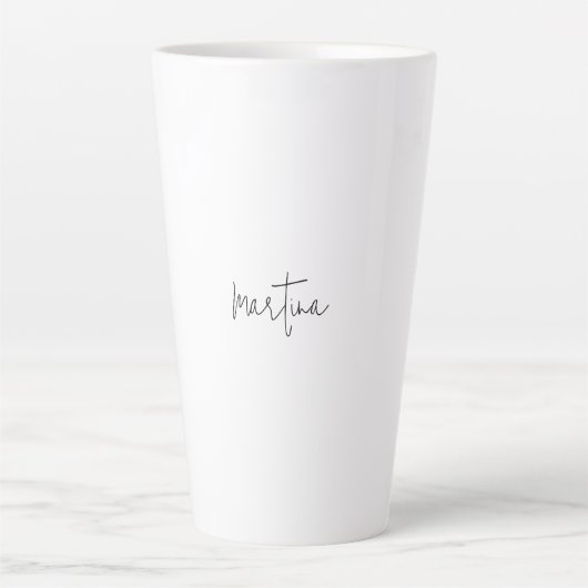 Tasse Latte Nom propre Unique Élégant Plain Simple Calligraphi (Devant)