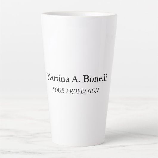 Tasse Latte Nom propre Unique Élégant Plain Simple Spécial (Devant)