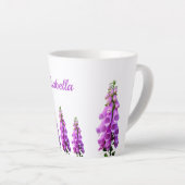 Tasse Latte Nom rose fleur sauvage fleuri blanc pourpre (Angle droit)