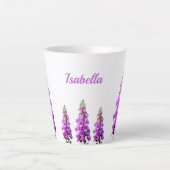 Tasse Latte Nom rose fleur sauvage fleuri blanc pourpre (Devant)
