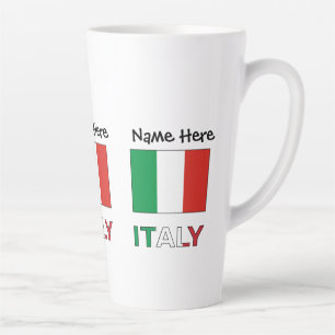 Tasse Latte Nom Tricolore Moderne Ici Bandiera Italien