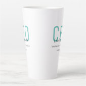 Tasse Latte Nom Turquoise PDG Noir (Devant)