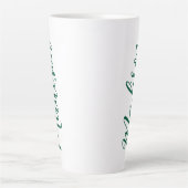 Tasse Latte Nom vert du chasseur Script manuscrit personnalisé (Devant)