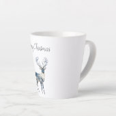 Tasse Latte Nordic Blue White Deer Christmas (Angle droit)