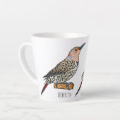 Tasse Latte Northern flicker bird cartoon illustration (Angle gauche)
