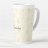 Tasse Latte Notes de musique en or blanc (Angle droit)