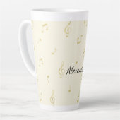 Tasse Latte Notes de musique en or blanc (Angle gauche)