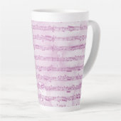 Tasse Latte Notes musicales aquarelle (Angle droit)
