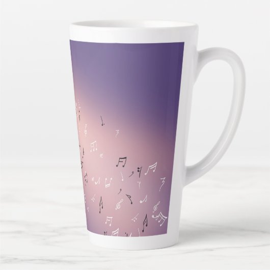 Tasse Latte Notes musicales au clair de lune (Droite)