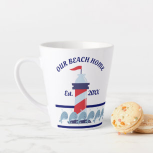 Tasse Latte Notre maison de plage, phare
