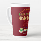 Tasse Latte Notre premier Noël, M. et Mme. /Couple nouvellemen (Angle gauche)