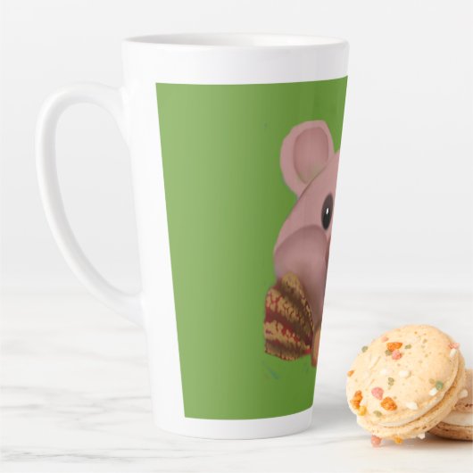 Tasse Latte nounours avec ruban (En situation)