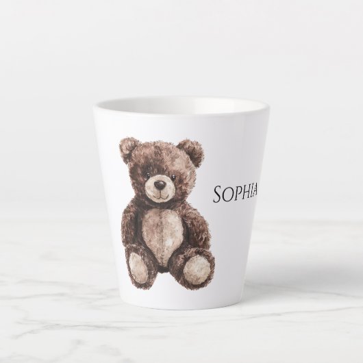 Tasse Latte Nounours Ours en Peluche Brun au Chocolat (Devant)