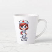 Tasse Latte Nourriture Manga mignonne avec cheveux Brown Brown (Droite)