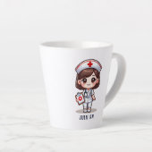 Tasse Latte Nourriture Manga mignonne avec cheveux Brown Brown (Angle droit)