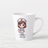 Tasse Latte Nourriture Manga mignonne avec cheveux Brown Brown (Droite)